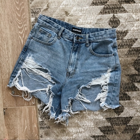 Pants - Size 8 high waisted distressed denim shorts